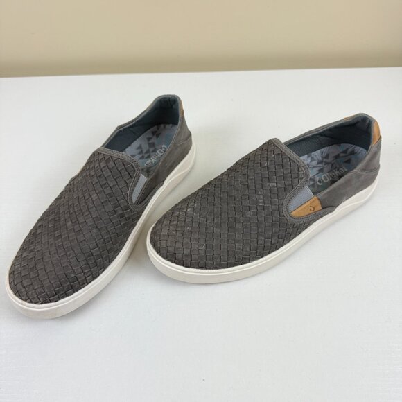 EUC Olukai Lae'ahi Lauhala woven Leather Slip On Shoes - Picture 2 of 12